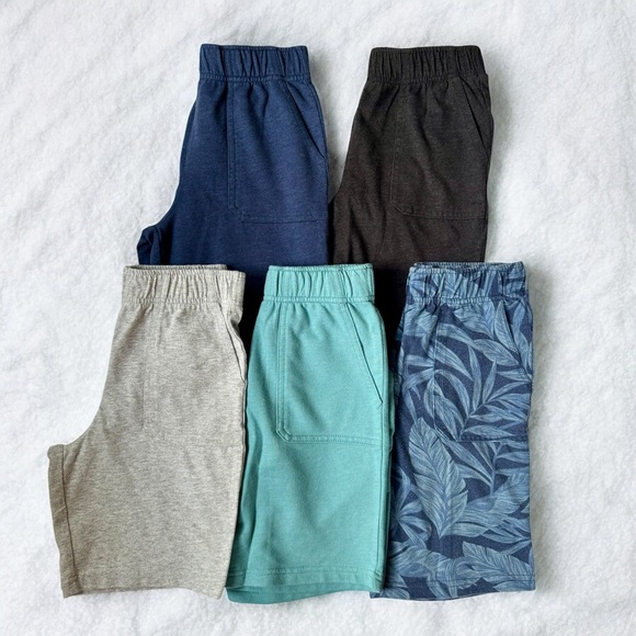OshKosh Shorts Boys Size 7 Blue Gray Black Casual Elastic Pull-on Summer 5 Pairs - Picture 1 of 12